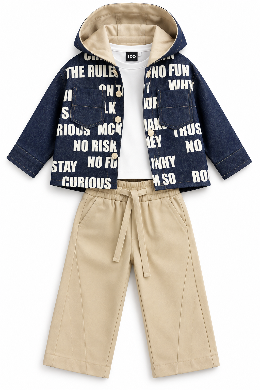 Completo bambino con giacca con cappuccio, sport manica lunga e pantalone