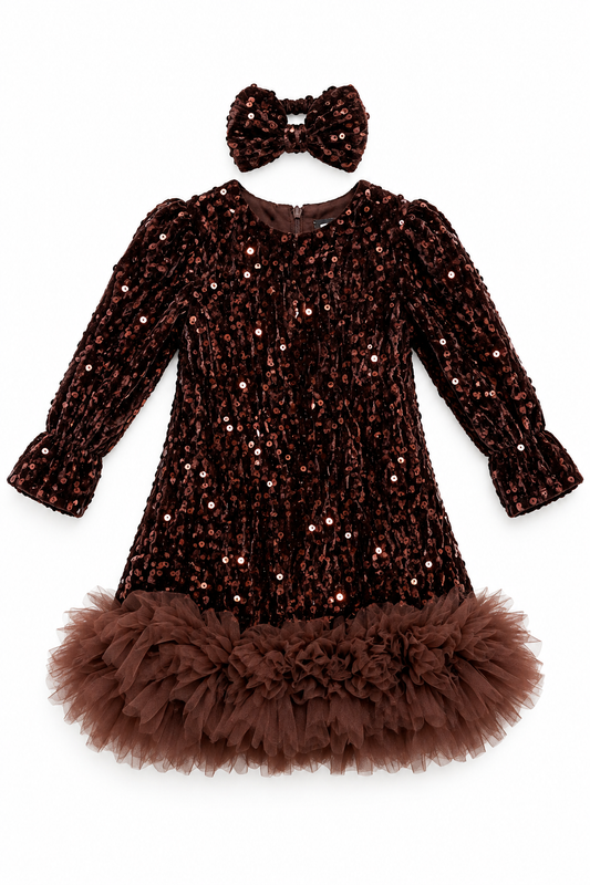 Abito Elegante Bambina con Paillettes eTulle