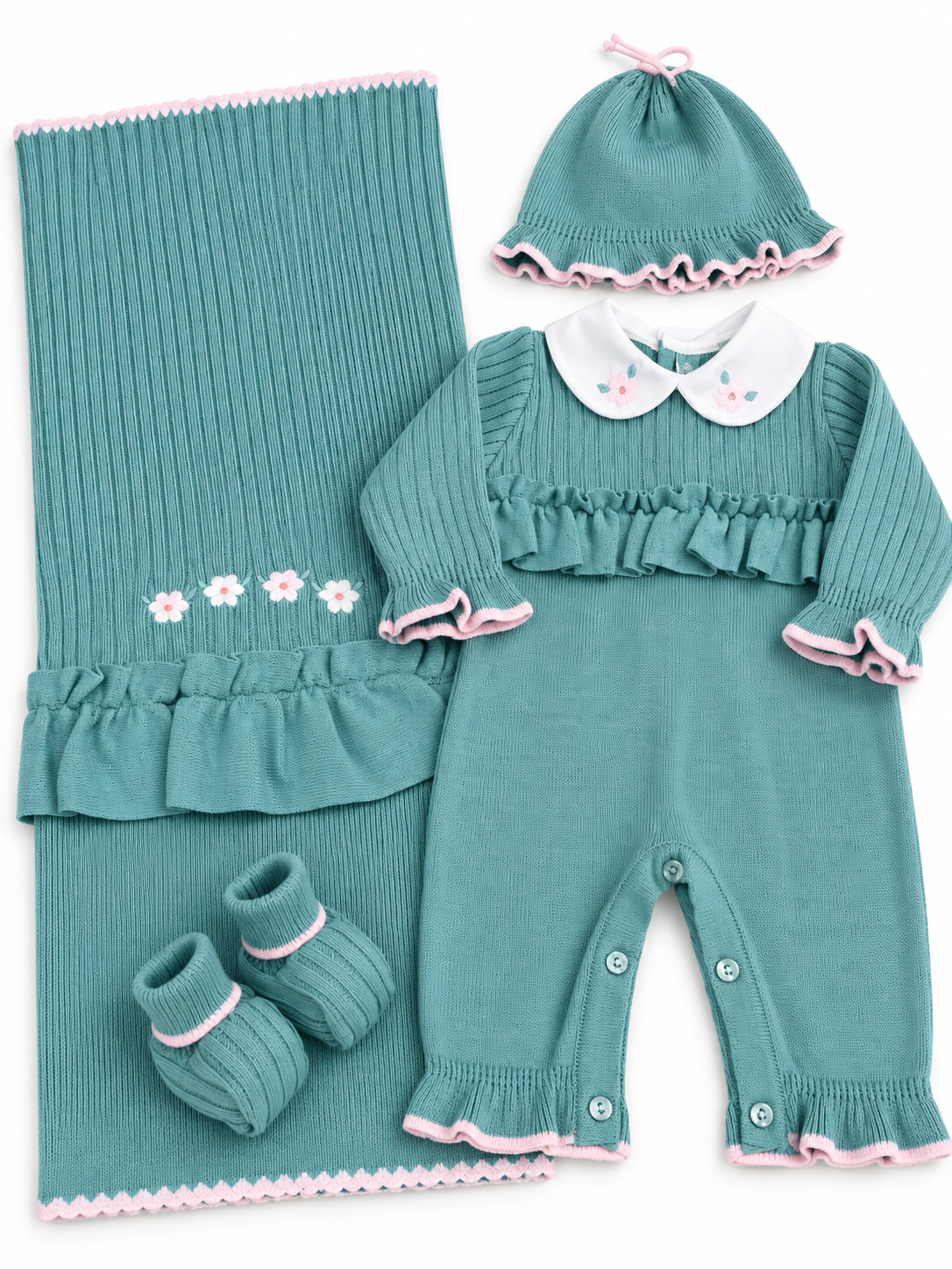 Completo Neonata in Maglia con Copertina – Prime Emozioni 4030D