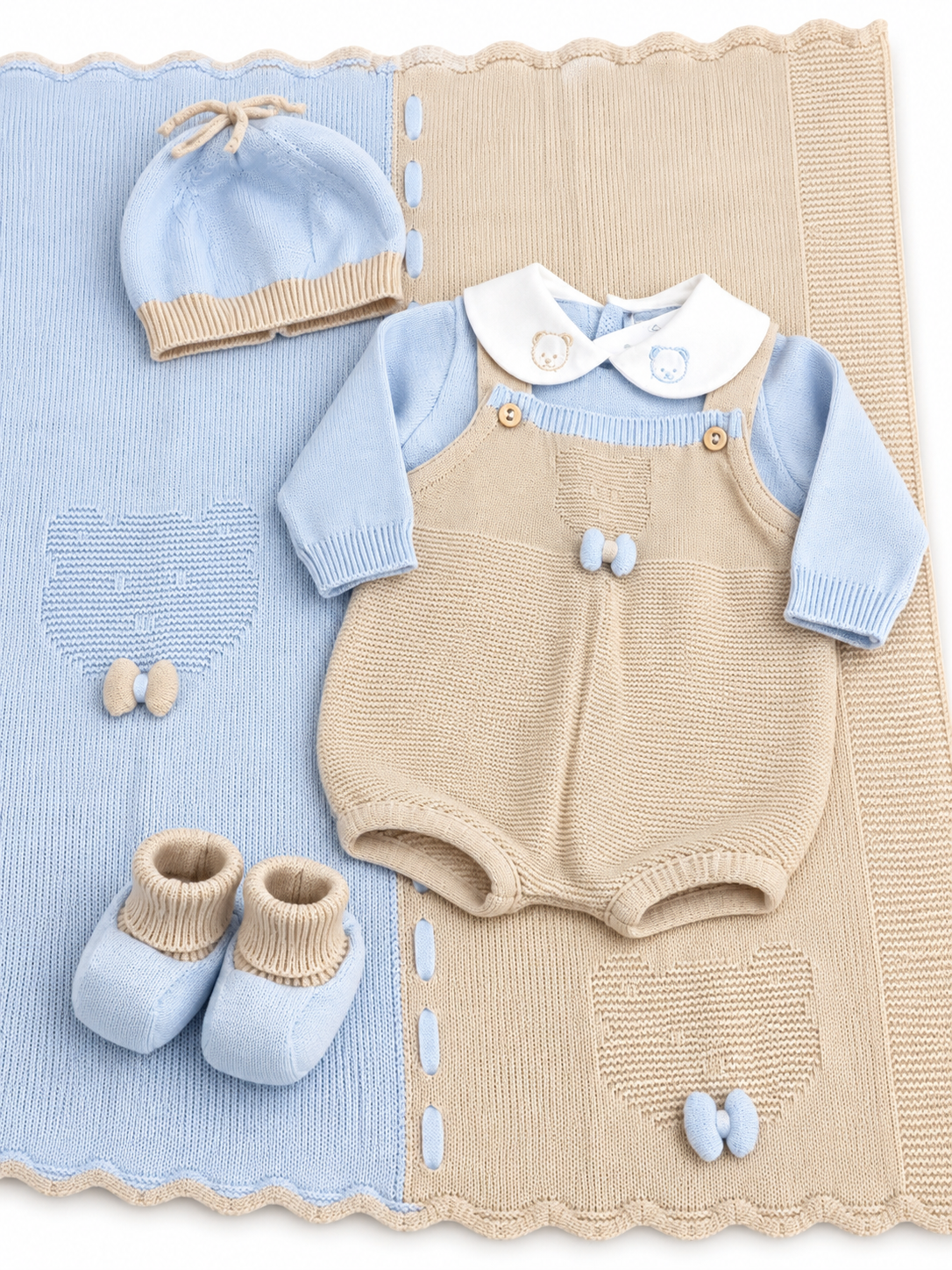 Pagliaccetto Neonato in Maglia con Copertina – Prime Emozioni 4060G