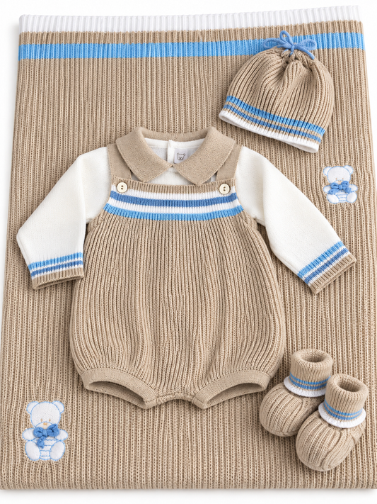 Pagliaccetto Neonato in Maglia con Copertina – Prime Emozioni 4050F