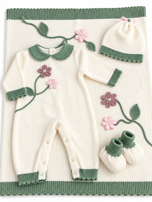 Completo Neonata in Maglia con Copertina – Prime Emozioni 4000A