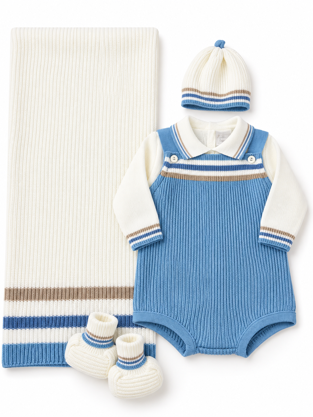 Pagliaccetto Neonato in Maglia con Copertina – Prime Emozioni 4050F
