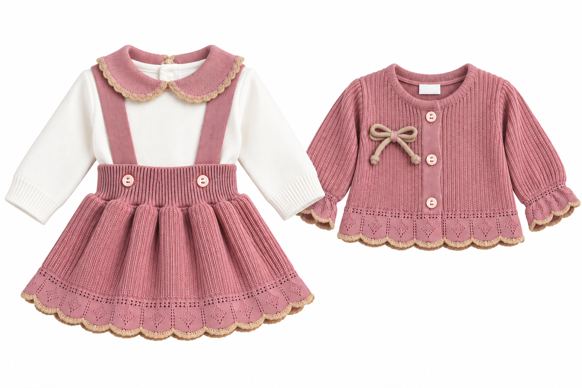 Coordinato con gonna  neonata prime emozioni 4028C