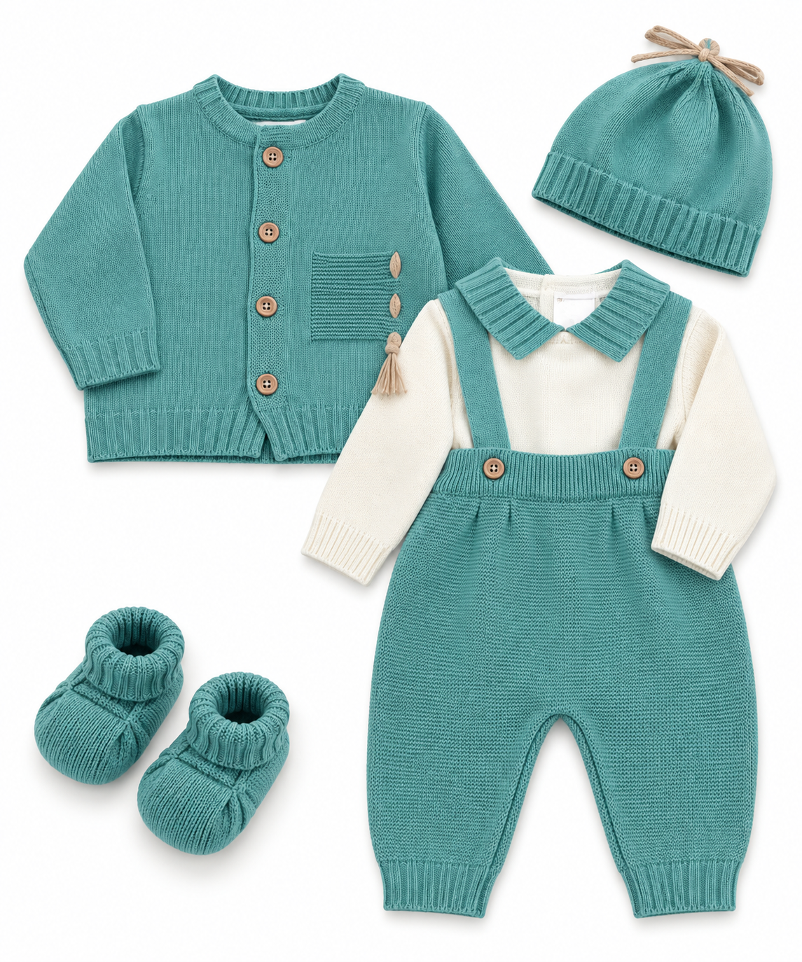 Completo clinico neonato con cappellino e scarpine prime emozioni 4078H