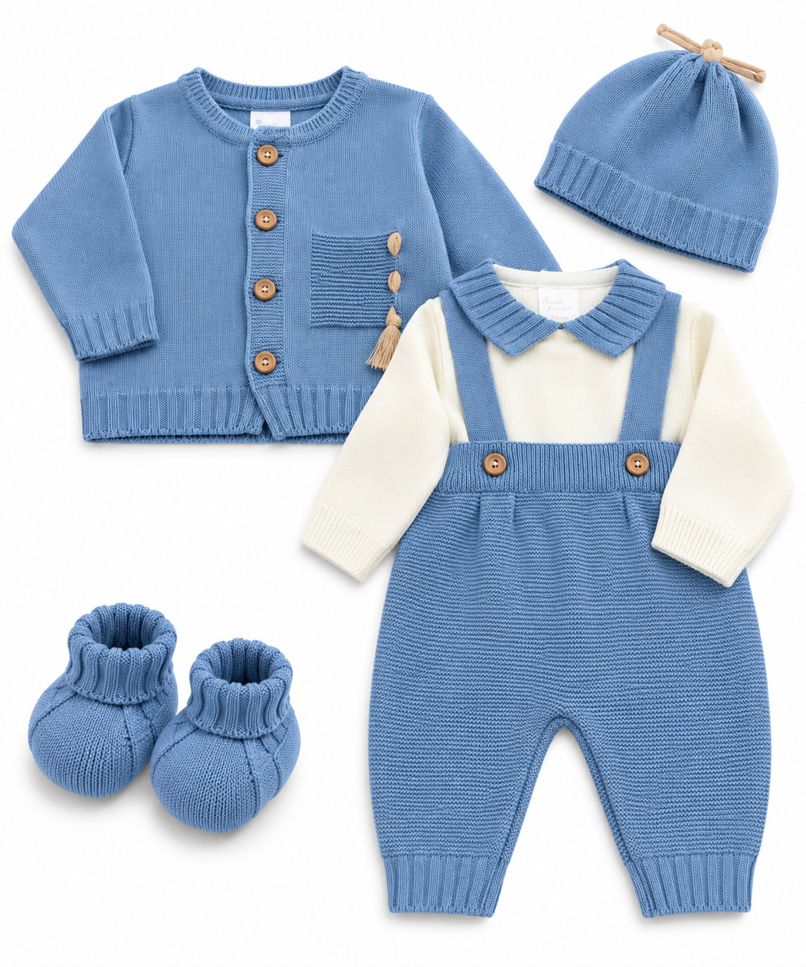 Completo clinico neonato con cappellino e scarpine prime emozioni 4078H
