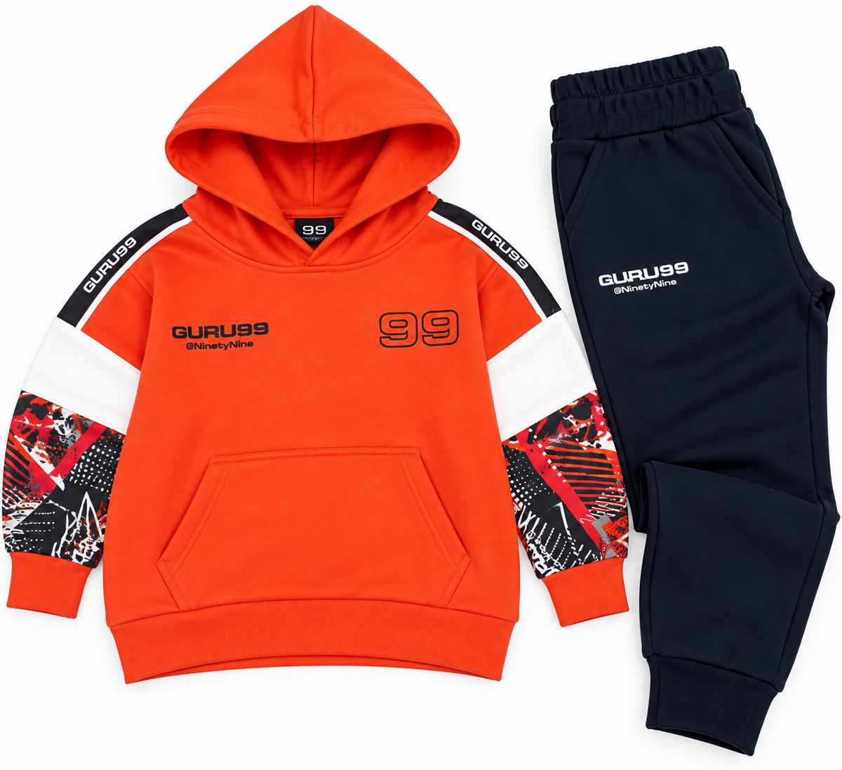Tuta Bambino GURU Sportiva Felpata con Felpa e Pantalone 0013