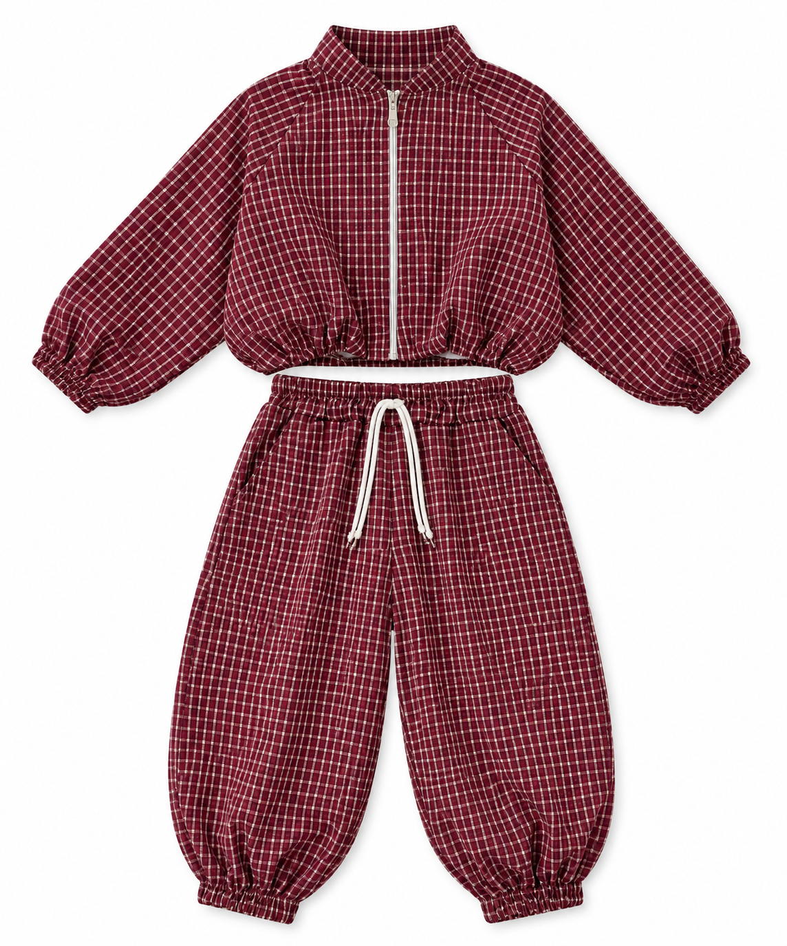 Completo pic nic Bambina a Quadri con Giubbino e Pantalone 26602