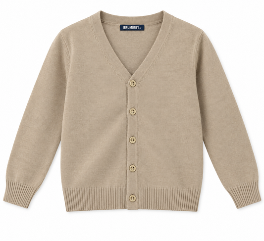 Cardigan Bambino in Maglia con Bottoni e Scollo a V