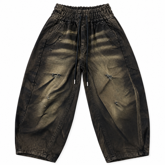 Pantalone Bambino Effetto Vintage con Elastico in Vita 0928