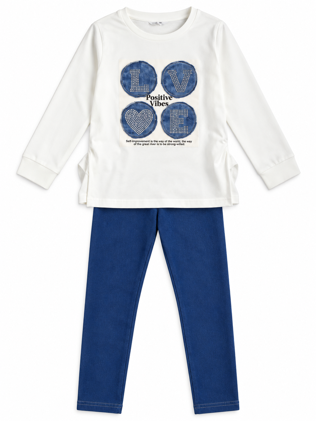 Completo caldo cotone effetto jeans