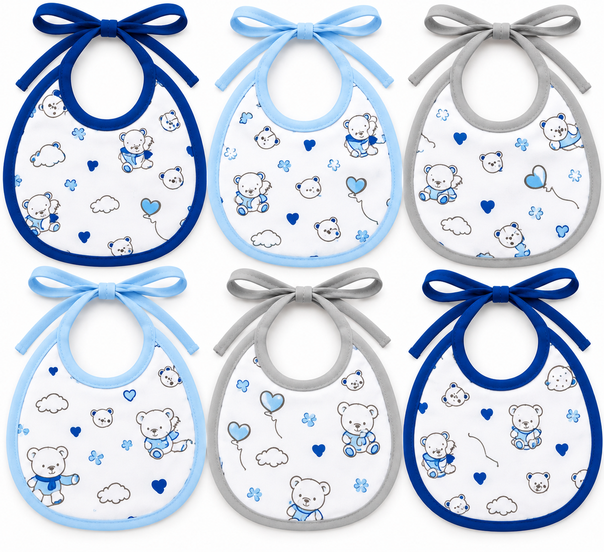 Bavaglini cotone neonata/o – 6 pezzi