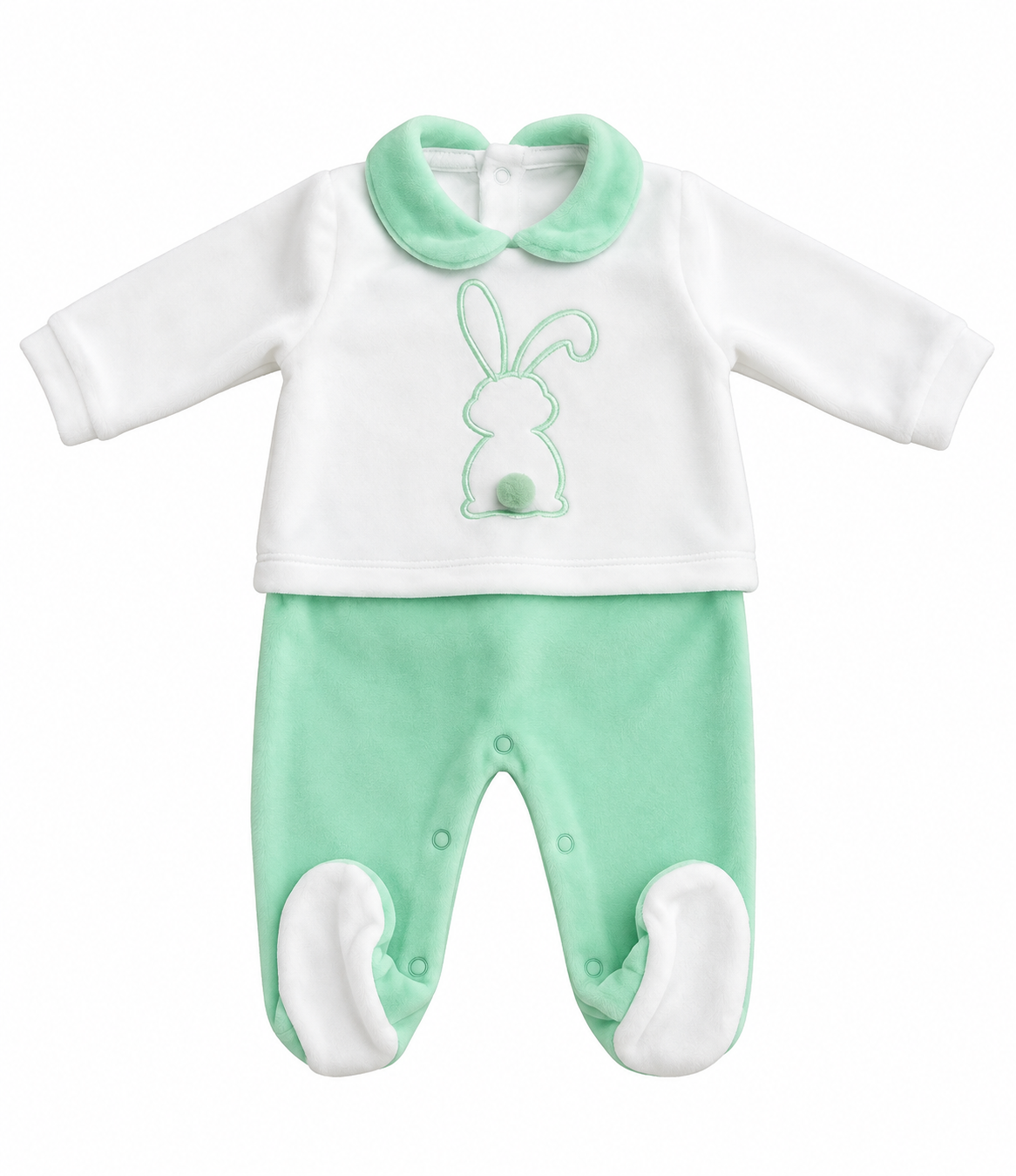 Tutina neonato ciniglia coniglietto 0055