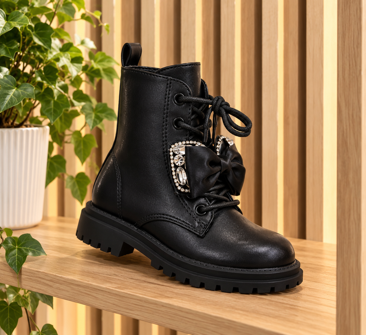 Anfibio nero fiocco A1127