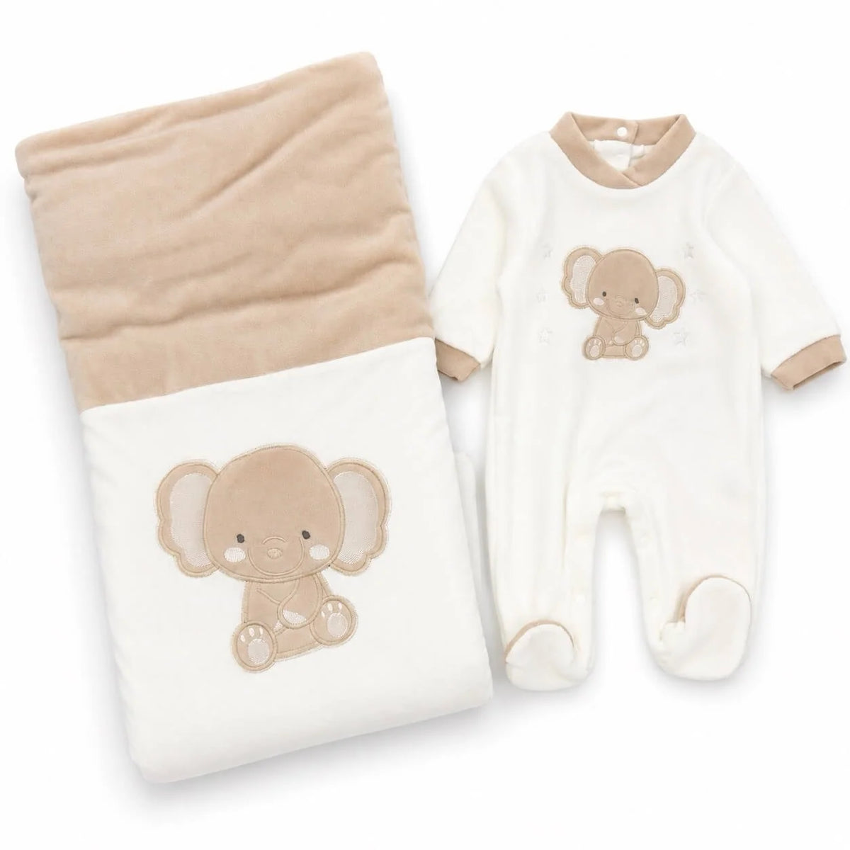 Completo Neonato in ciniglia con Copertina Coordinata Preziosini